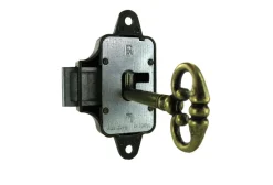 Serrure en applique pour porte droite 50x40mm zamak bronze