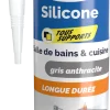 Clearance GEB Silicone sanitaire sicone W3 280 ml gris anthracite