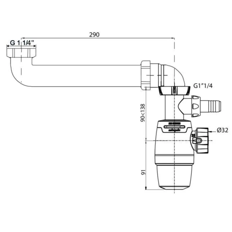 Hot WIRQUIN Siphon lavabo Neo Air avec prise machine à laver