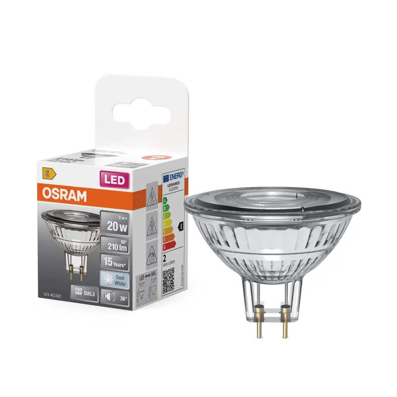New OSRAM Spot MR16 LED 36° verre 2W GU5.3 froid