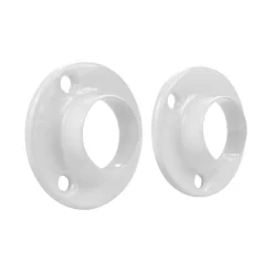 Hot Support d'extrémité tube de penderie Ø25mm acier blanc (x2)