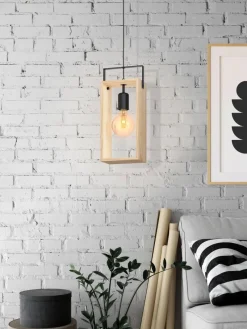 Hot EGLO Suspension Famborough E27 40W noir 16x10cm H110cm