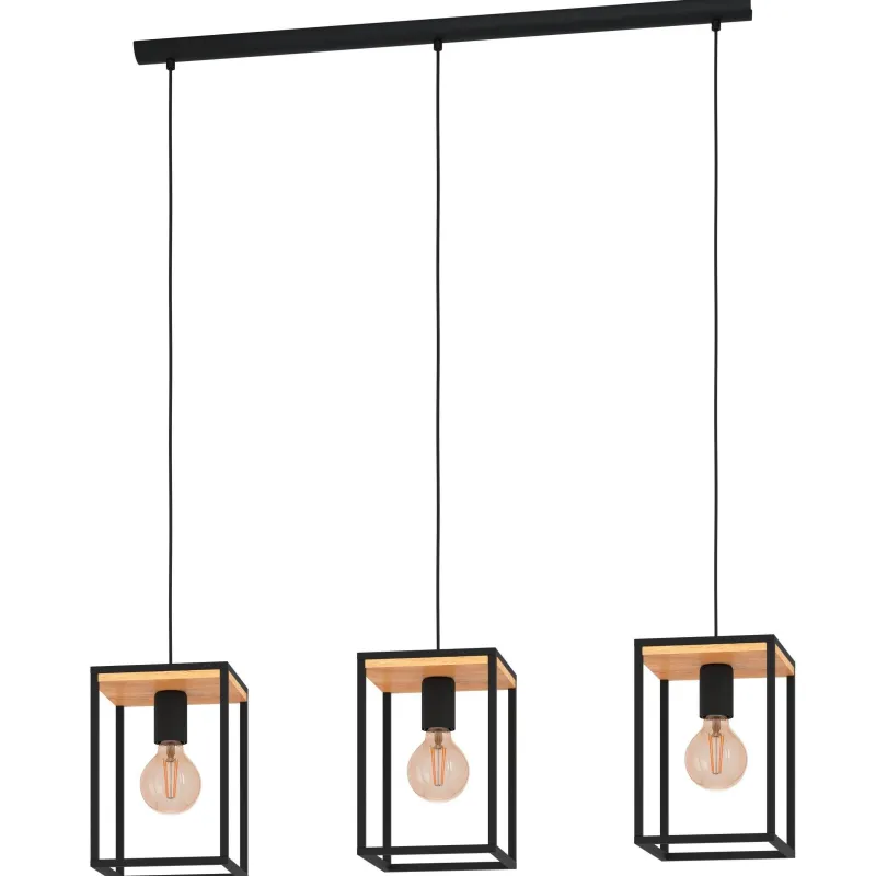 Outlet EGLO Suspension Libertad E27 3x40W noir L88cm H110cm