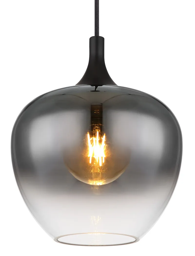 GLOBO Suspension métal noir mat verre 40W E27 maxy
