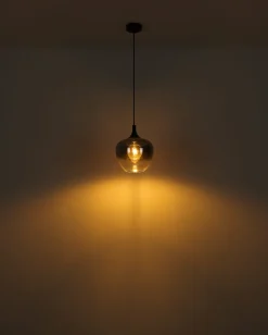 GLOBO Suspension métal noir mat verre 40W E27 maxy