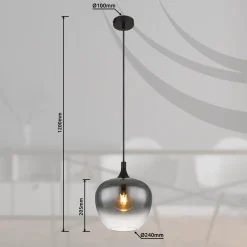GLOBO Suspension métal noir mat verre 40W E27 maxy