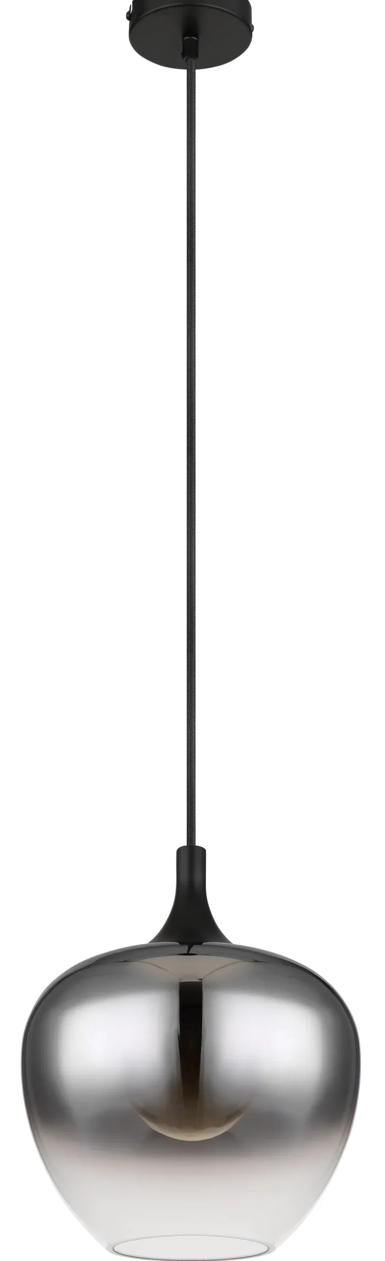 GLOBO Suspension métal noir mat verre 40W E27 maxy
