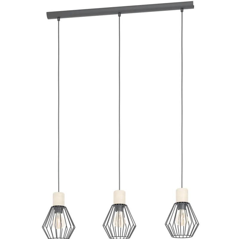 Online EGLO Suspension Palmorla E27 3x60W noir L76 H100cm