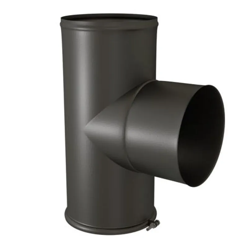 Discount TEN Té équerre avec tampon noir mat Ø125mm