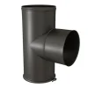 Outlet TEN Té équerre avec tampon noir mat Ø153mm