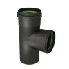 Outlet TEN Té équerre 90° noir mat piquage femelle Ø80mm + 2 joints