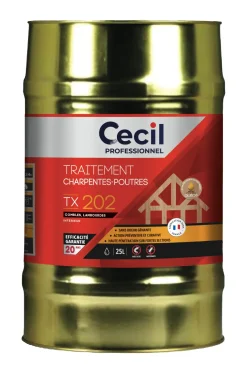 New CECIL PROFESSIONEL Traitement Charpentes - Poutres TX 202 - 25L