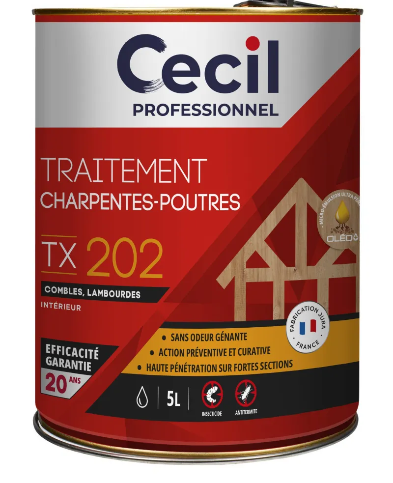 Sale CECIL PROFESSIONEL Traitement Charpentes - Poutres TX 202 - 5L