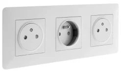 Best ZENITECH Triple prise push artezo blanc câblée + boîte 3 pôles