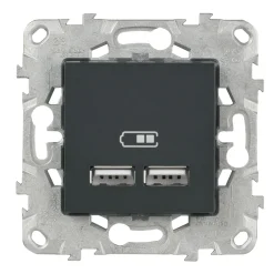 Best SCHNEIDER Unica2 prise alimentation double USB 5V anthracite
