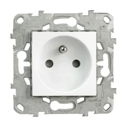 New SCHNEIDER Unica2 prise, 2 pôles+ terre - blanc