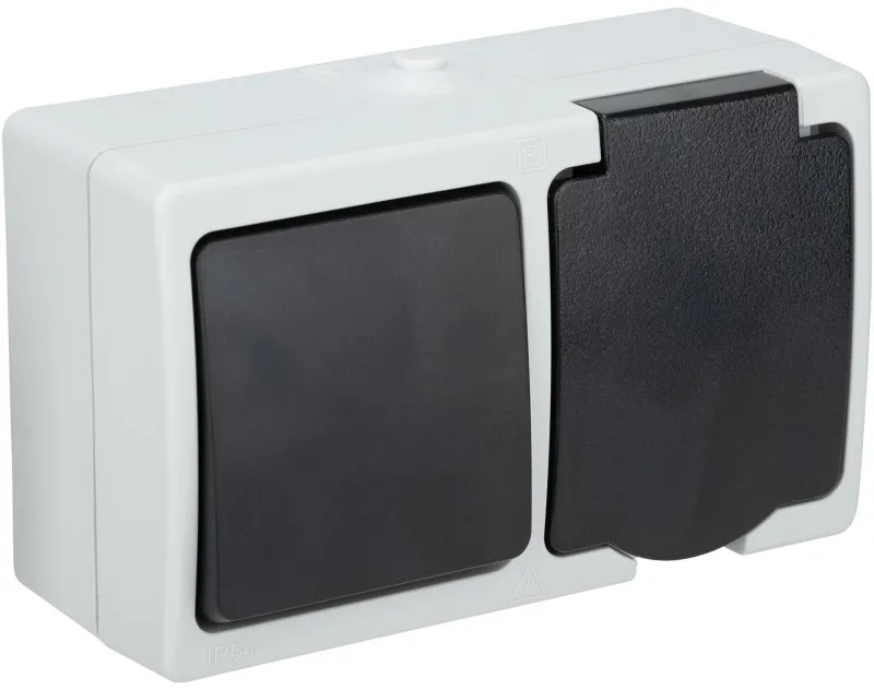 New Va-et-vient Aquae +prise 2 pôles + terre horizontal IP44