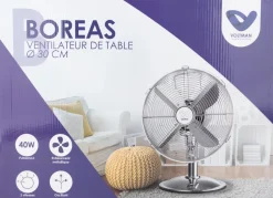 New VOLTMAN Ventilateur de table Boreas chromé Ø30cm 40W