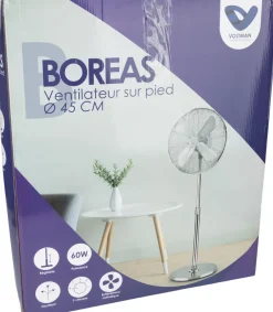 New VOLTMAN Ventilateur sur pied Boreas chromé Ø45cm 60W