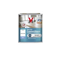 V33 Vernis bois intérieur cuisine/bains incolore Mat 250 ml