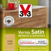 Sale V33 Vernis intérieur meubles/boiseries chêne clair satin 250 ml