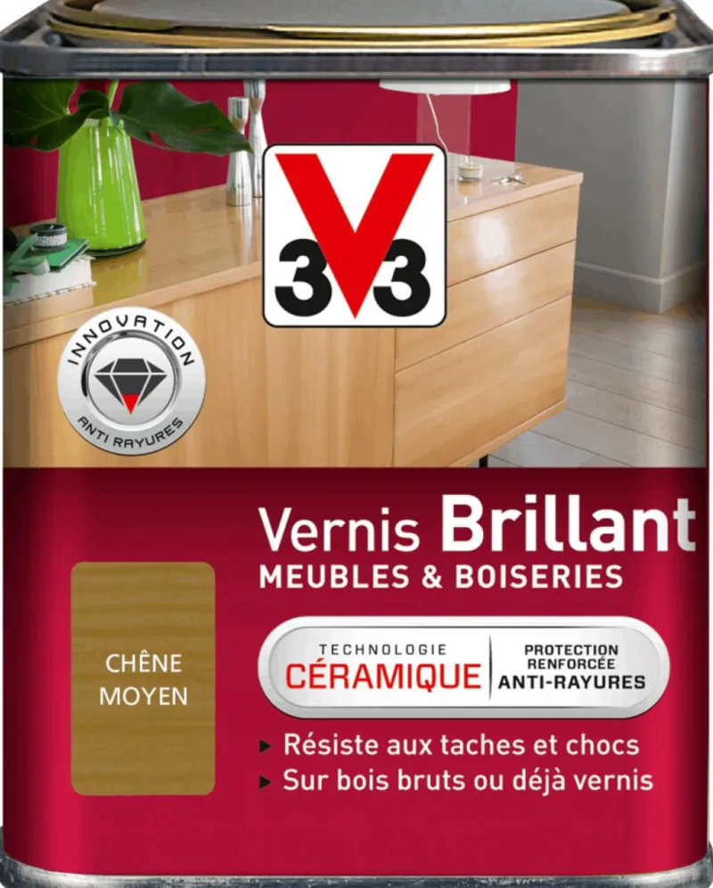 Online V33 Vernis intérieur meubles/boiseries chêne moyen brill 250 ml