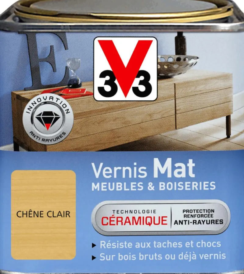 Discount V33 Vernis intérieur meubles/boiseries chêne clair mat 0,5L