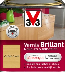 Best V33 Vernis meubles et boiseries chêne clair brillant 0,5L