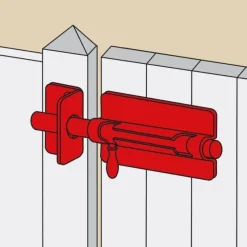 AFBAT Verrou de box à visser + gâche Ø8 mm zingué blanc