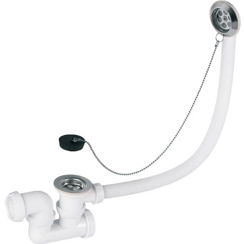Online WIRQUIN Vidage de baignoire à chaînette avec siphon + grille inox