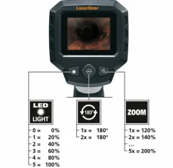 Outlet LASERLINER Vidéoscope avec tête de caméra étanche à l'eau