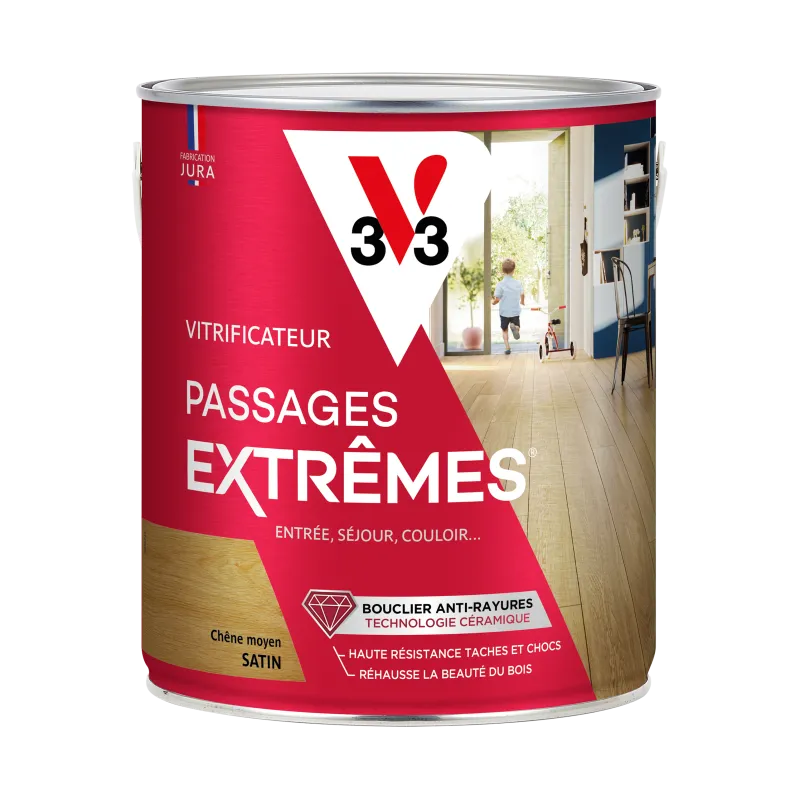 Clearance V33 Vitrificateur gel escaliers incolore chêne moyen satin 2.5L