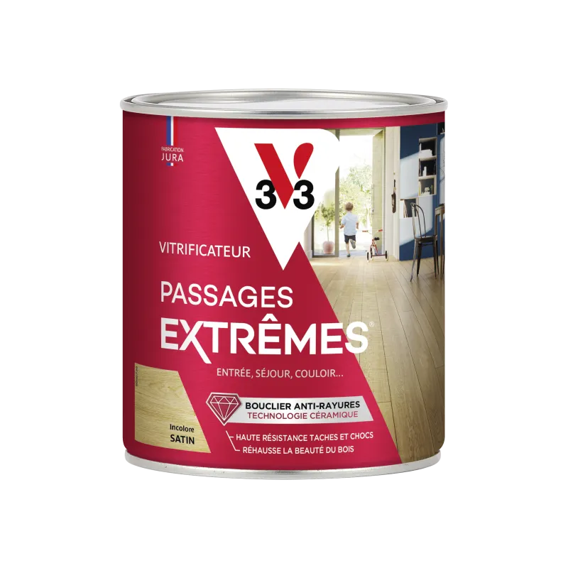 New V33 Vitrificateur gel escaliers incolore satin 0.75L