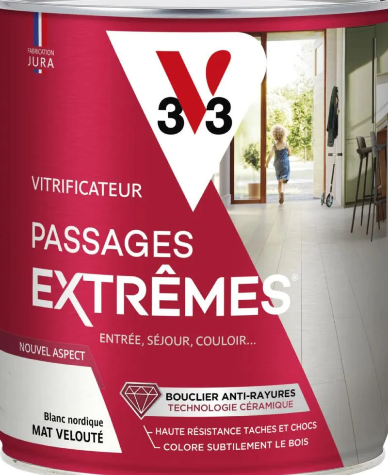 Clearance V33 Vitrificateur passages extrêmes blanc nordique mat 2,5L